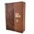 Biblia con Cierre Compacta Letra Grande RV1960, imit piel corona de espinas café con índice
