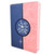 Biblia con Cierre Letra Grande RV1960, imit piel duotono rosa y azul con índice impreso