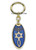 Llavero Mesiánico de Metal Dorado, azul