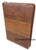 Zippered Luxleather Journal, Be Strong and Courageous, Joshua 1:5-9, two-tone brown