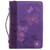 Bible Cover, Large Size, Therefore if anyone is in Christ, he is a new creation, 2 Corinthians 5:17, luxleather purple, butterflies