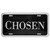 Metal License Plate: Chosen in silver letters