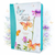 Biblia con Cierre Compacta Letra 11 puntos RV1960, imit blanco y turquesa con mariposas con índice - canto pintado