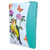 Biblia con Cierre Letra Grande 12 puntos RV1960, imit. piel floral/mariposas turquesa con índice y canto floral