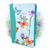 Biblia con Cierre Letra Grande 12 puntos RV1960, imit. piel floral/mariposas turquesa con índice y canto floral