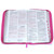 Biblia con Cierre Letra Grande 12 puntos RV1960, imit. piel floral fucsia con índice