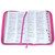 Biblia con Cierre Letra Grande 12 puntos RV1960, imit. piel floral fucsia con índice
