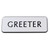 Magnetic Metal Badge for Greeter (Saludador/a), Silver
