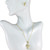 Set de Aretes y Collar Cruz con Figura de Hoja y Diamantes, bañado en oro