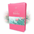 Biblia con Cierre Letra Grande 12 puntos para Mujer RV1960, imit. piel rosa floral con índice y canto floral