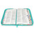 Biblia con Cierre Letra Grande 12 puntos RV1960, imit. piel floral turquesa con índice y canto floral