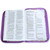 Biblia con Cierre Letra Grande 12 puntos para Mujer RV1960 imit piel lila con índice, canto floral con asa de mano