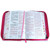 Biblia con Cierre Letra Gigante Manual 14 puntos RV1960, imit piel duotono rosado floral y fucsia con índice y canto floral - Mujer Virtuosa