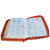Biblia con Cierre Letra Grande Manual 12 puntos RV1960 imit piel naranja y azul floral con índice y canto floral