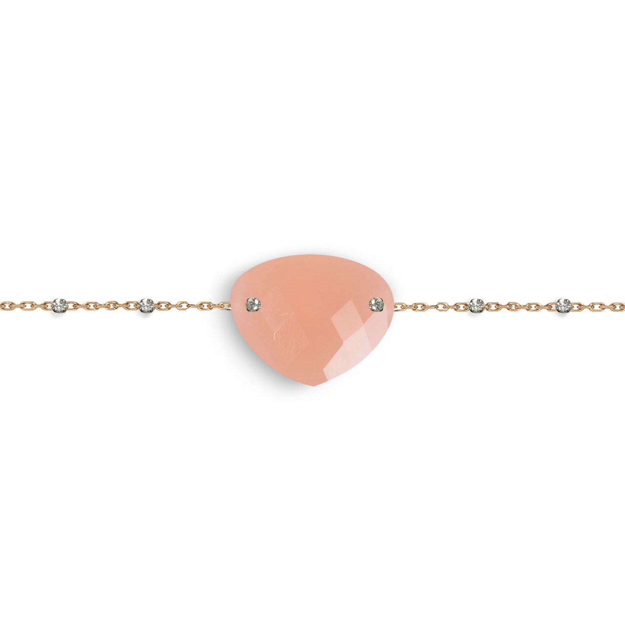 bracelet pierre fine, bracelet calcédoine rose