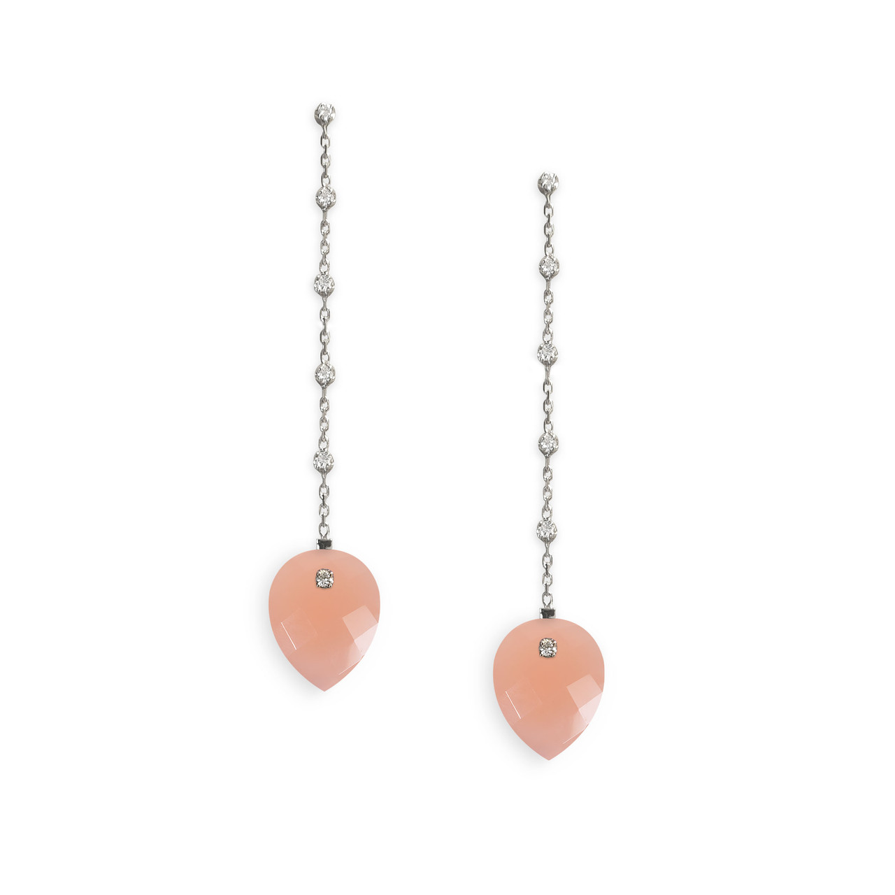 boucles d'oreilles pierre fine, calcédoine