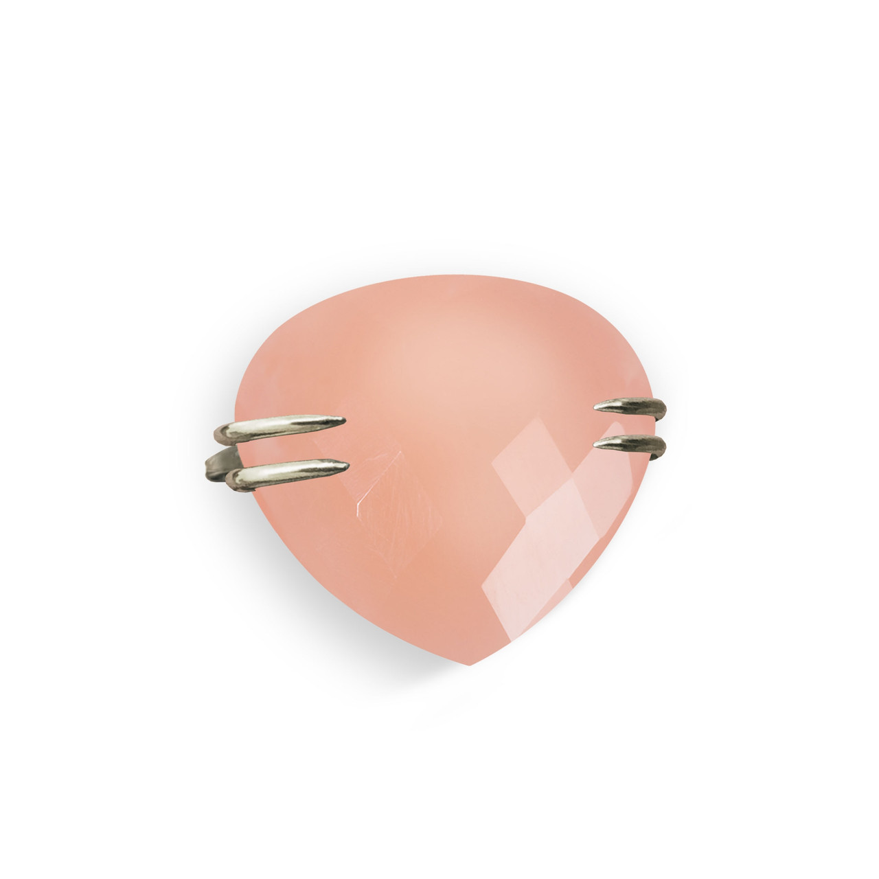 Bague poire xl pierre fine, bague calcédoine rose