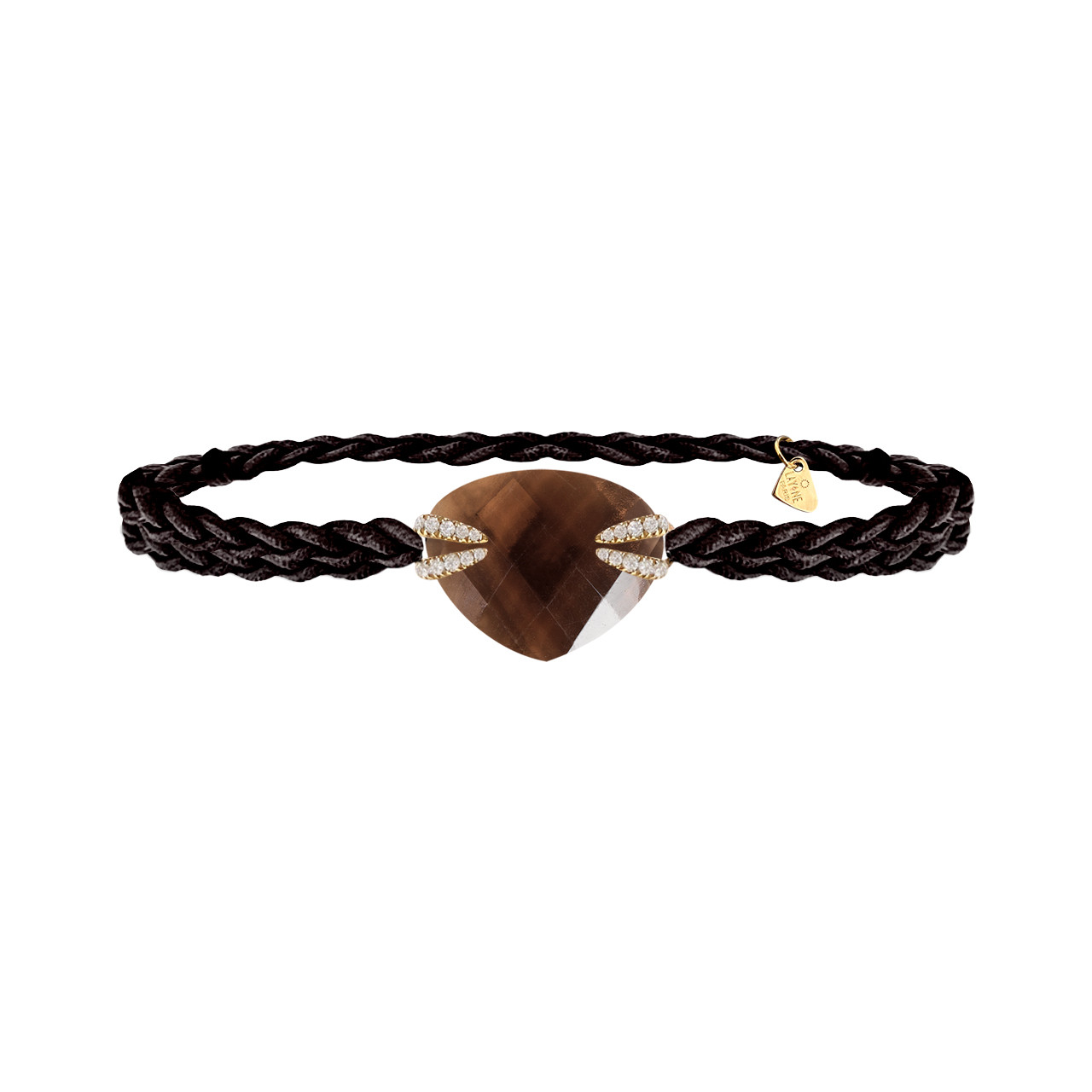 bracelet pierre fine, bracelet 4 griffes pavées diamant, de la collection Envoûtante par LAYONE Paris