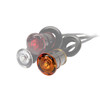 Tecniq OEM Amber Mini PC Sidemarker Amber Lens Dual intensity Pigtail 12" Wire, S34-AA23-1