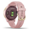 Garmin New OEM vívoactive® 4S Light Gold Stainless Steel Bezel with Dust Rose Case and Silicone Band 40 MM, 010-02172-31