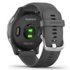 Garmin New OEM vívoactive® 4S Silver Stainless Steel Bezel with Shadow Gray Case and Silicone Band 40 MM, 010-02174-01
