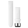 Garmin OEM QuickFit® 20 Watch Bands White Silicone with Black Hardware, 010-12865-00