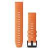 Garmin New OEM QuickFit® 22 Watch Bands Ember Orange Silicone, 010-12863-01