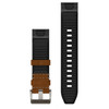 Garmin New OEM QuickFit® 22 Watch Straps Leather/FKM Hybrid Strap, Brown/Black, 010-13225-08