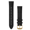 Garmin New OEM Quick Release Bands (20 mm) Black Embossed Italian Leather with 24K Gold PVD Hardware, 010-12924-22