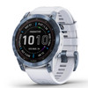 Garmin New OEM fēnix® 7 – Sapphire Solar Edition Mineral Blue Titanium with Whitestone Band 47 MM, 010-02540-24