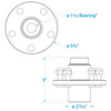 Seachoice New 5 Stud Cast Wheel Hub 1 1/16, 50-53061