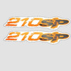 Sea-Doo New OEM, Orange Black And White Vinyl 210 SP Decal (Pair), 219903402