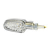 Universal Motorcycle LED Turn Signal Lights (Pair) Polished Aluminum, Clear Lens