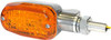Universal Motorcycle LED Turn Signal Lights (Pair) Polished Aluminum, Amber Lens