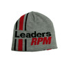 Leaders Elite Knit Beanie, Logo, Grey with Red Stripe, LRPM-0009