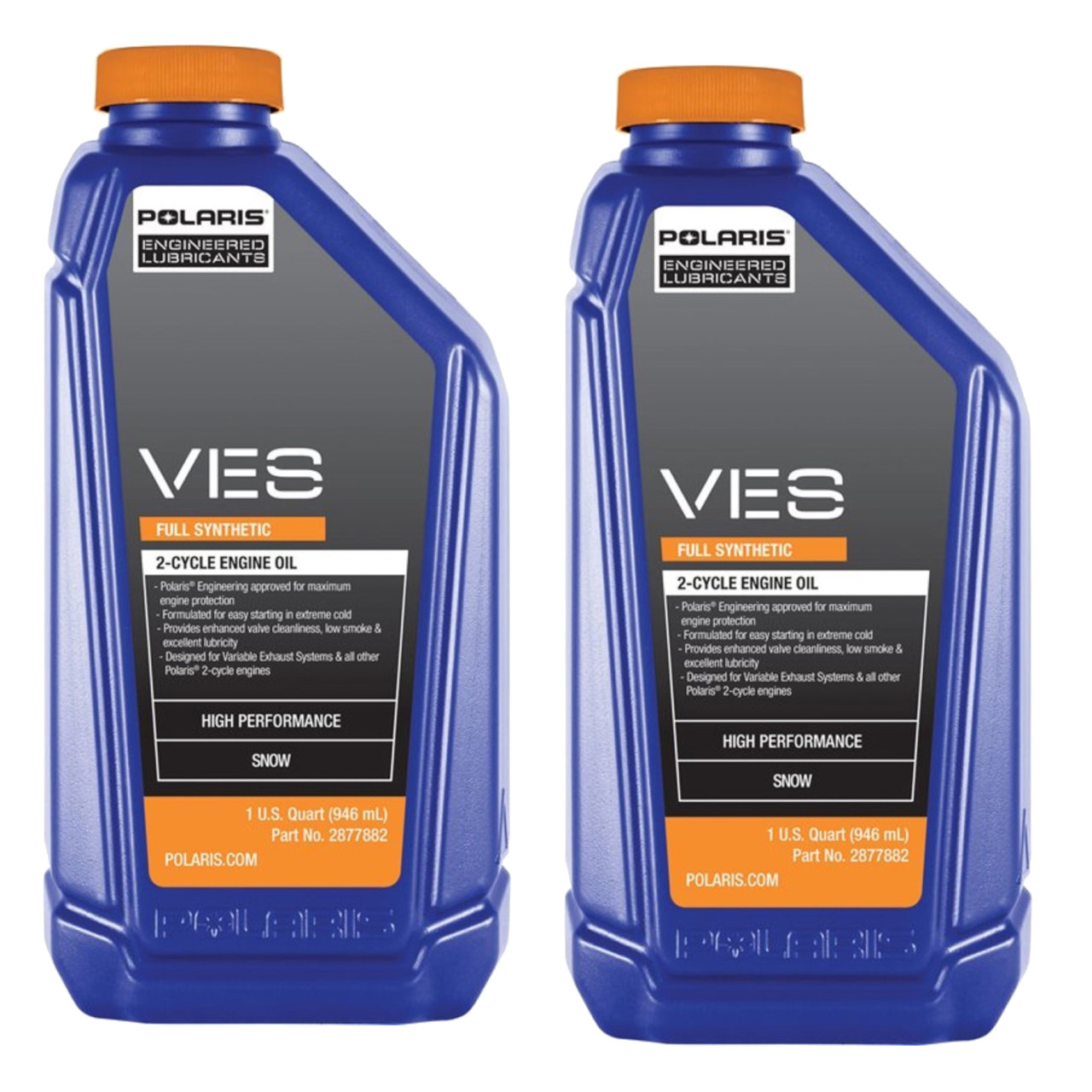Polaris New OEM VES Synthetic 2-cycle Engine Oil 2 Quarts, 2877882