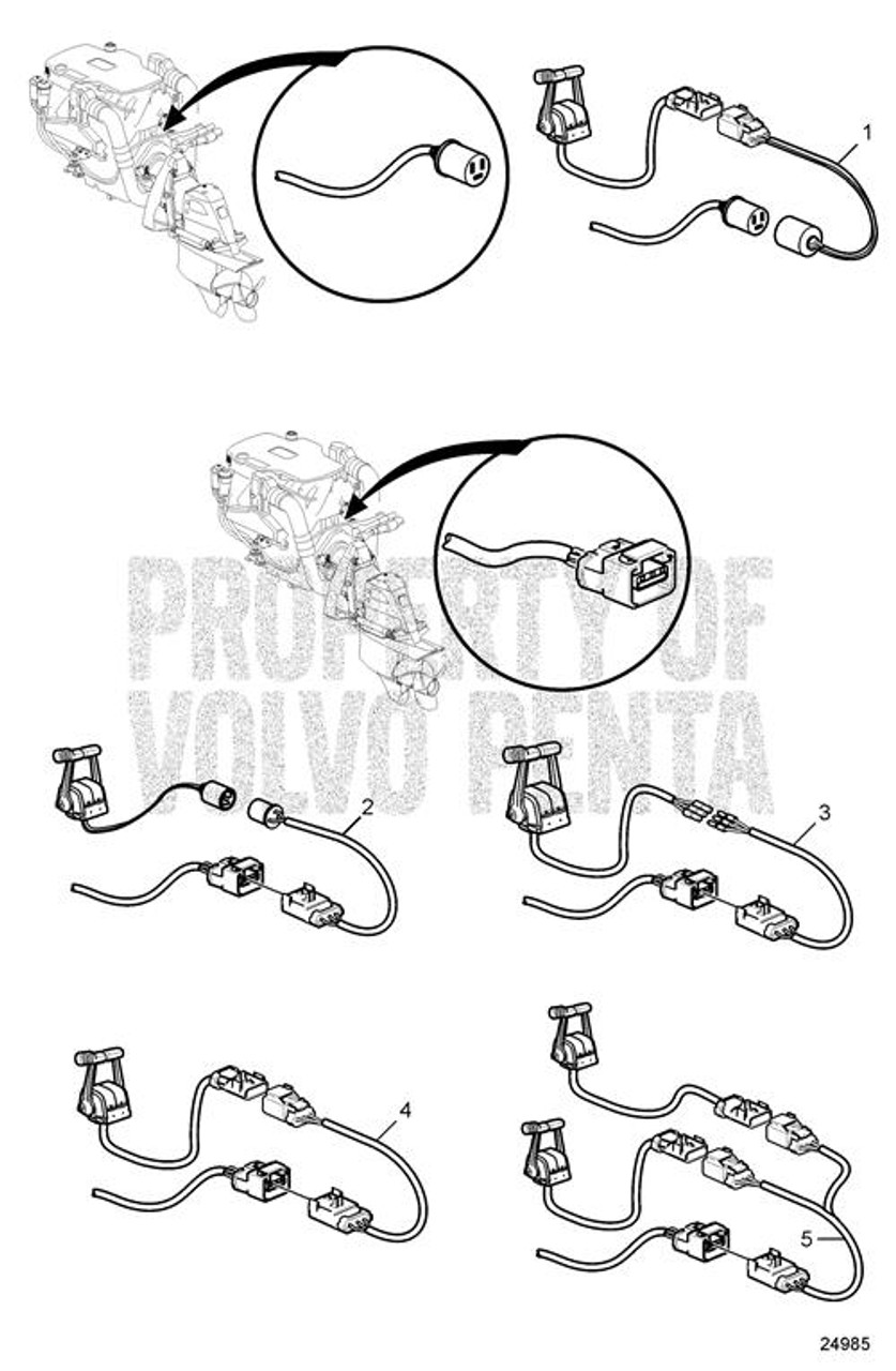 Volvo Penta New OEM Remote Control Adaptor Wire Harness Wiring Cable 3884672