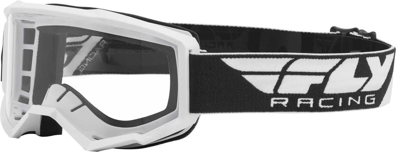 Fly Racing New Focus Goggle White W/Clear Lens, 37-5102