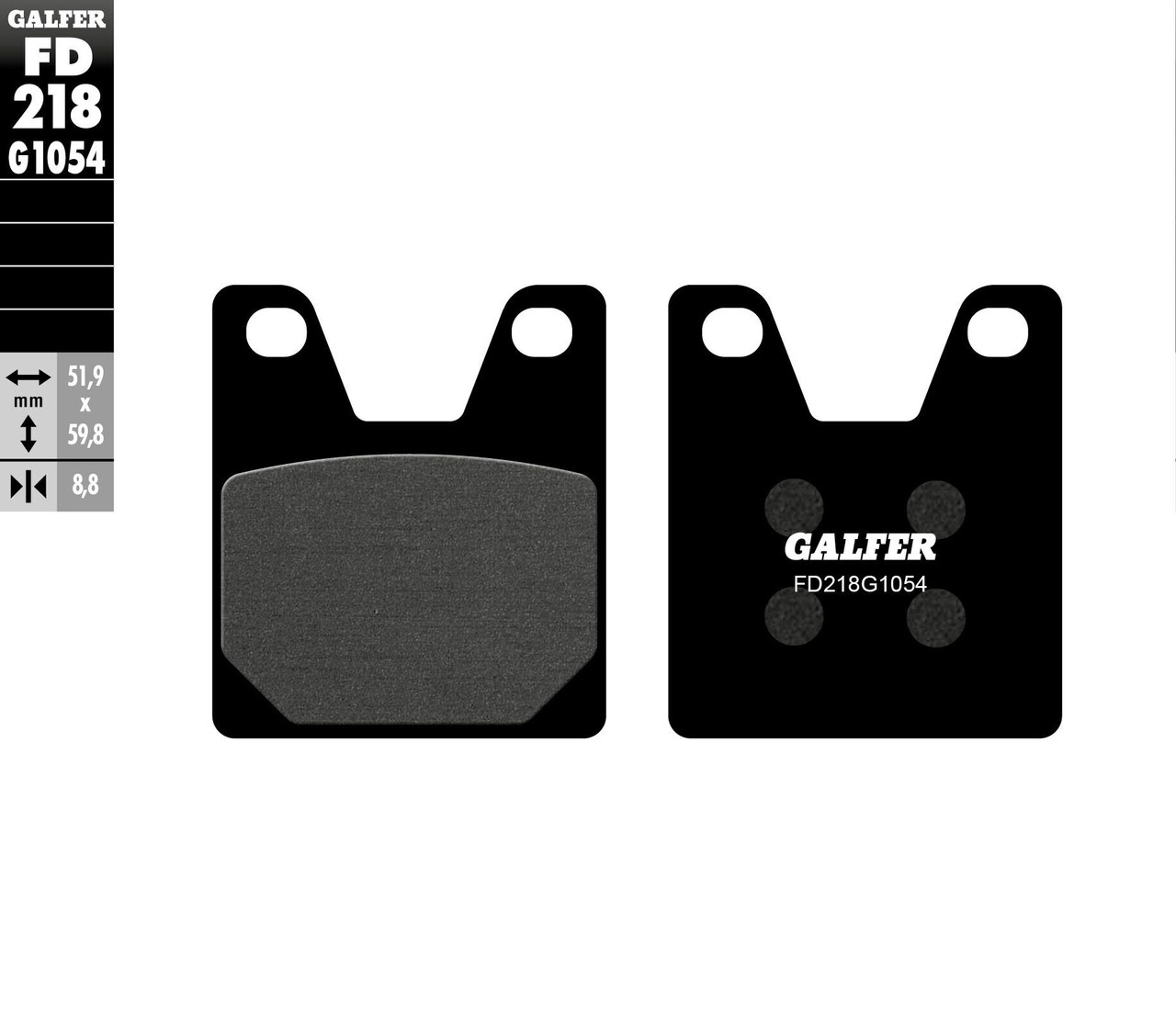 Galfer New Semi-Metallic Brake Pads, 17-218S