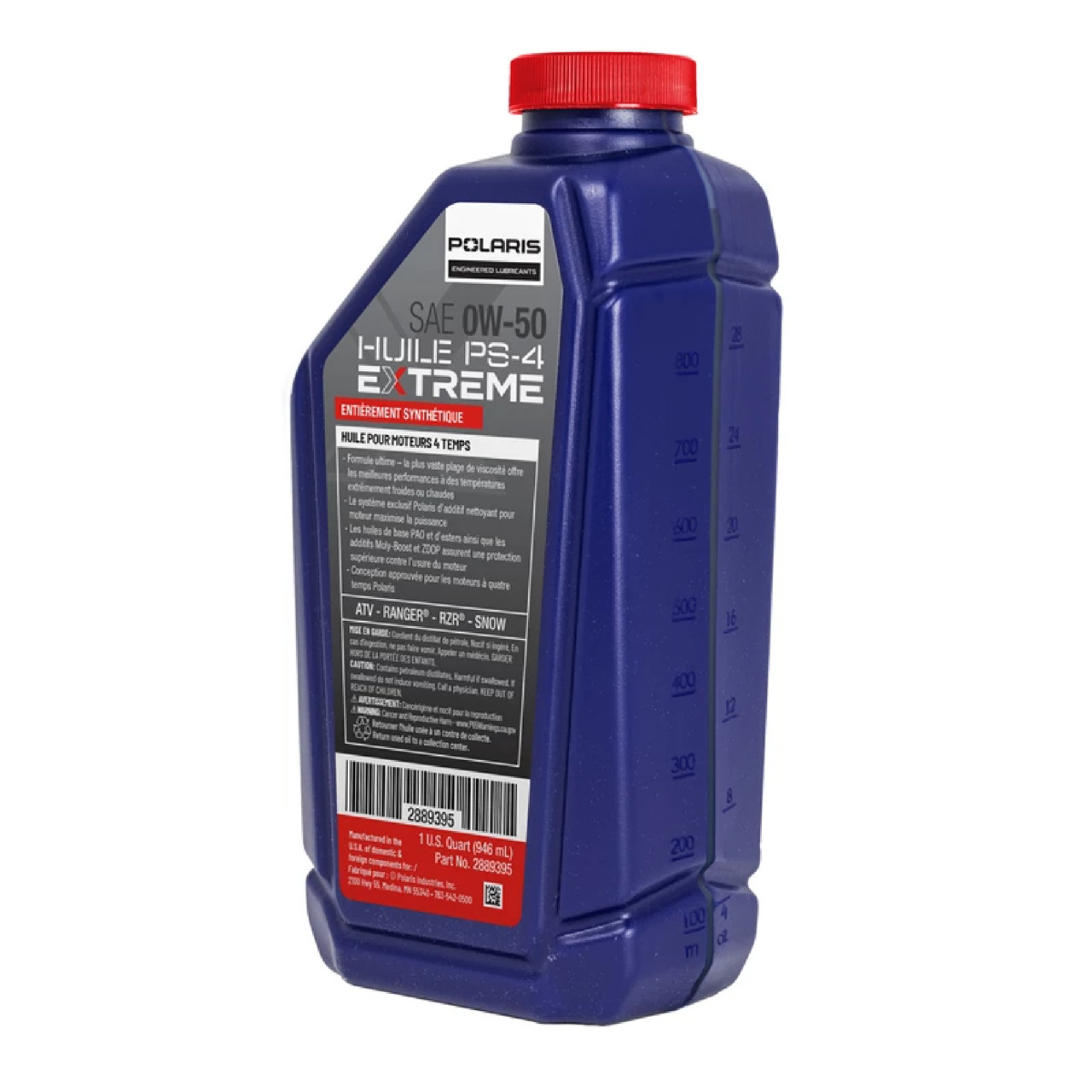 Polaris New OEM 10/PK PS-4 Extreme Full Synthetic 0W-50 Engine Oil 1qt, 2889395