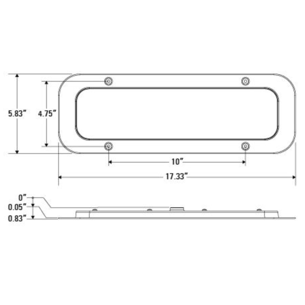 Tecniq New OEM 6"X17.5" Recessed 4K White 32 LED Light W/180 Bullets Plastic Base, E33-L00B-1