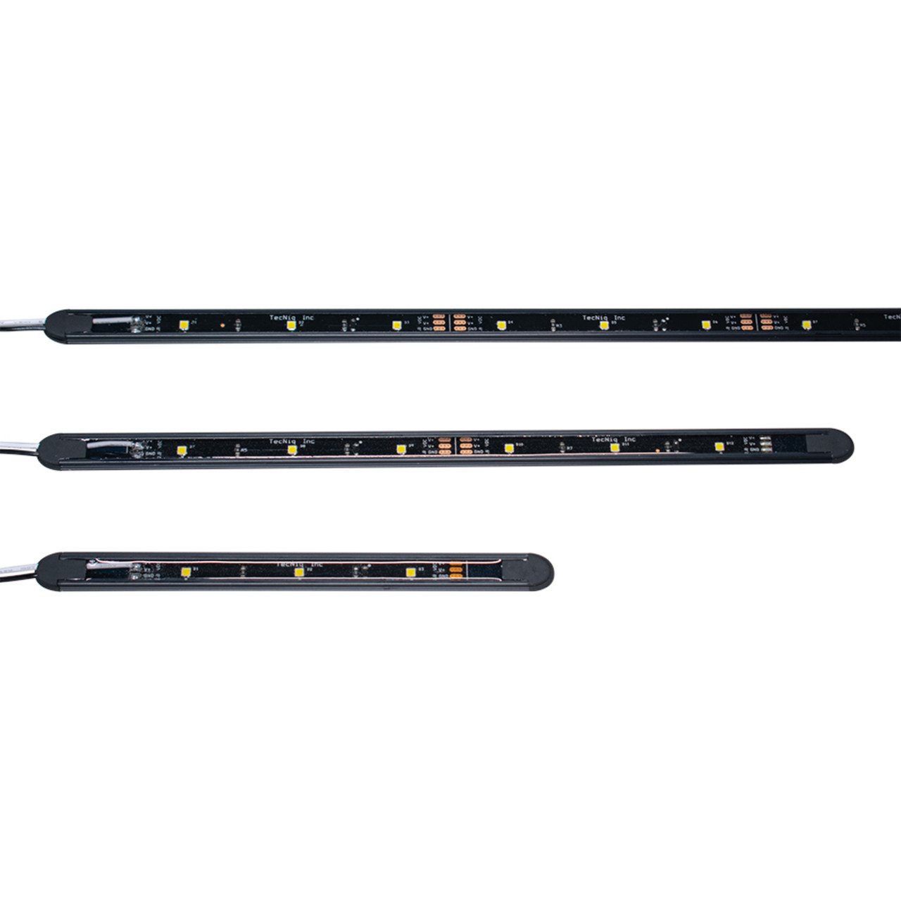 Tecniq OEM 12 LED Premium 11.5" Aluminum Extrusion Lamp White Black Housing Dual Wire, E45-WBP02X-1