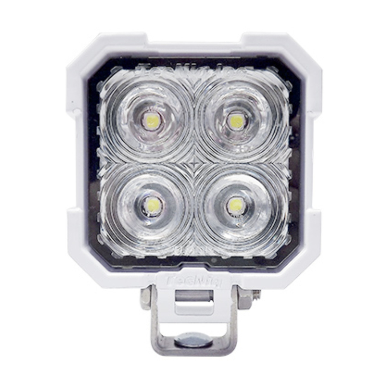 Tecniq OEM SteelHead Flood Lamp 2 LED White Finish Pigtail wires, P02-WWFP-1