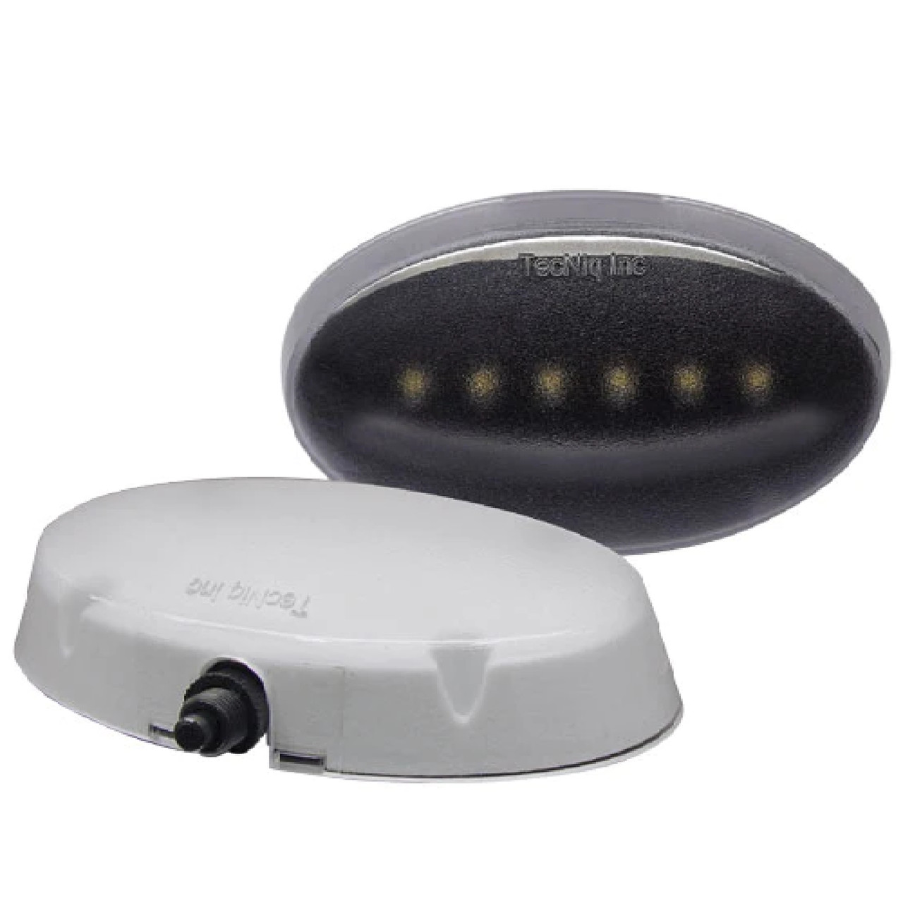 Tecniq New OEM Interior SM Neutral White Oval Light W/Black Base & Switch, E16-LBS0-1
