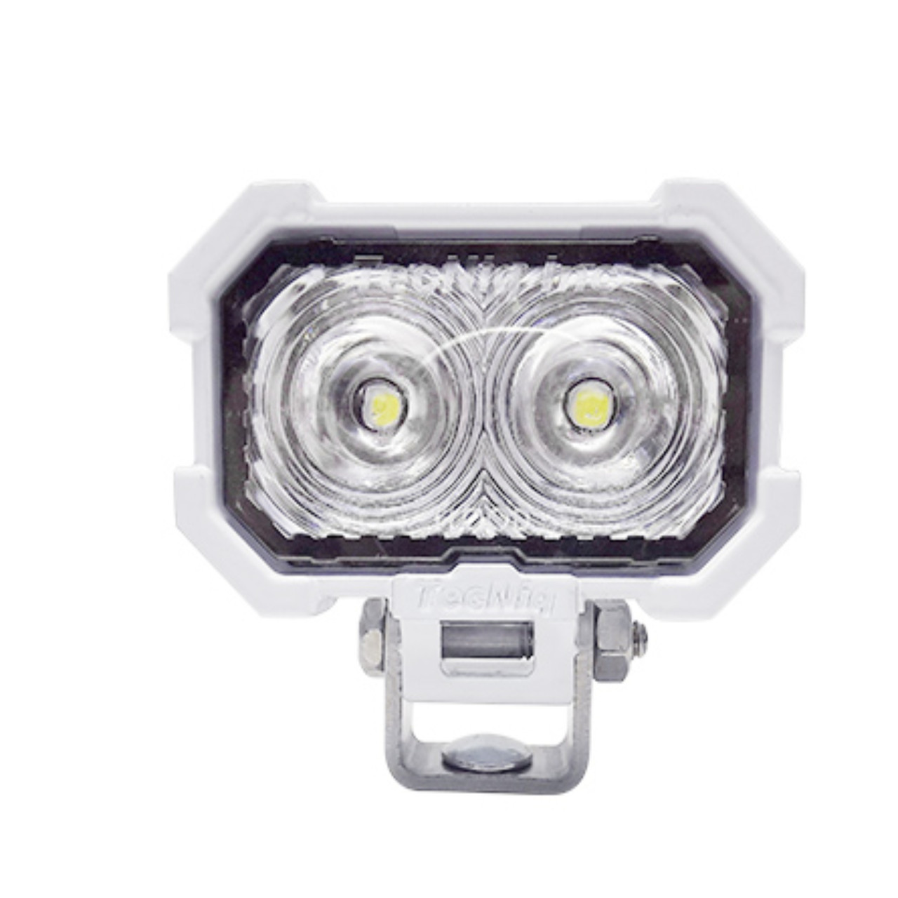 Tecniq New OEM SteelHead Spot Lamp 4 LED White Finish Pigtail wires, P04-WWSP-1