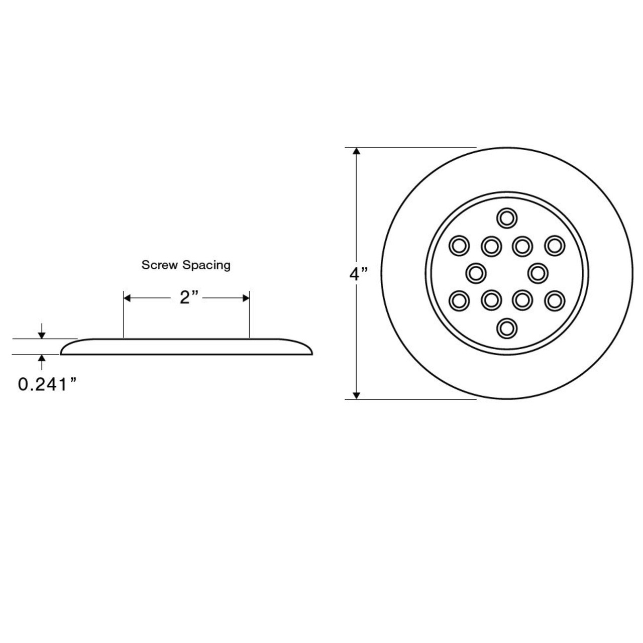 Tecniq New OEM Silho-X 4 Inch Stainless Steel Trim White/Red Light Ring, E06-LS0R-1