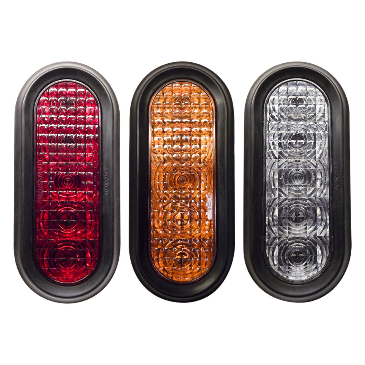 Tecniq OEM 6" Oval White Light Horiz Grommet Mount Clear Lens Pig Tail, T60-WCHP-1