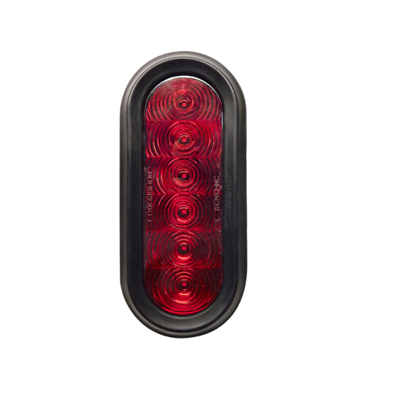 Tecniq New OEM 6" Oval 6 LED STT Surface Mount Red Lens Pig Tail, T66-RRSP-1