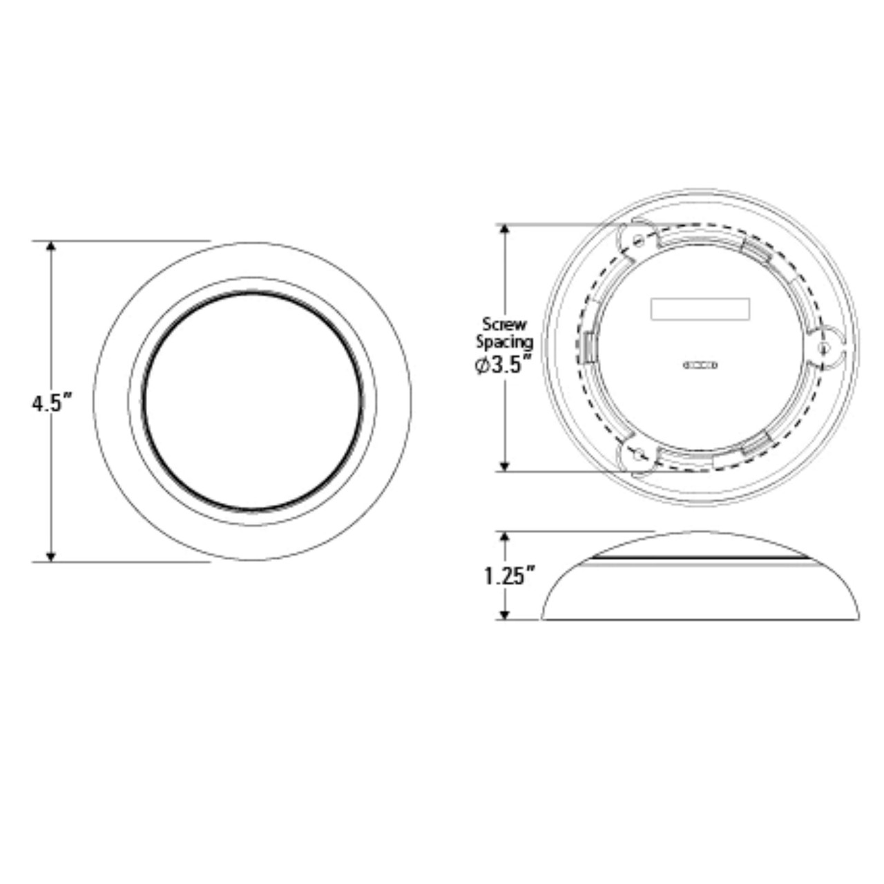 Tecniq New OEM 4.5" Surface Mounted Neutral White Dome Light W/Switch, E28-L0S0-1