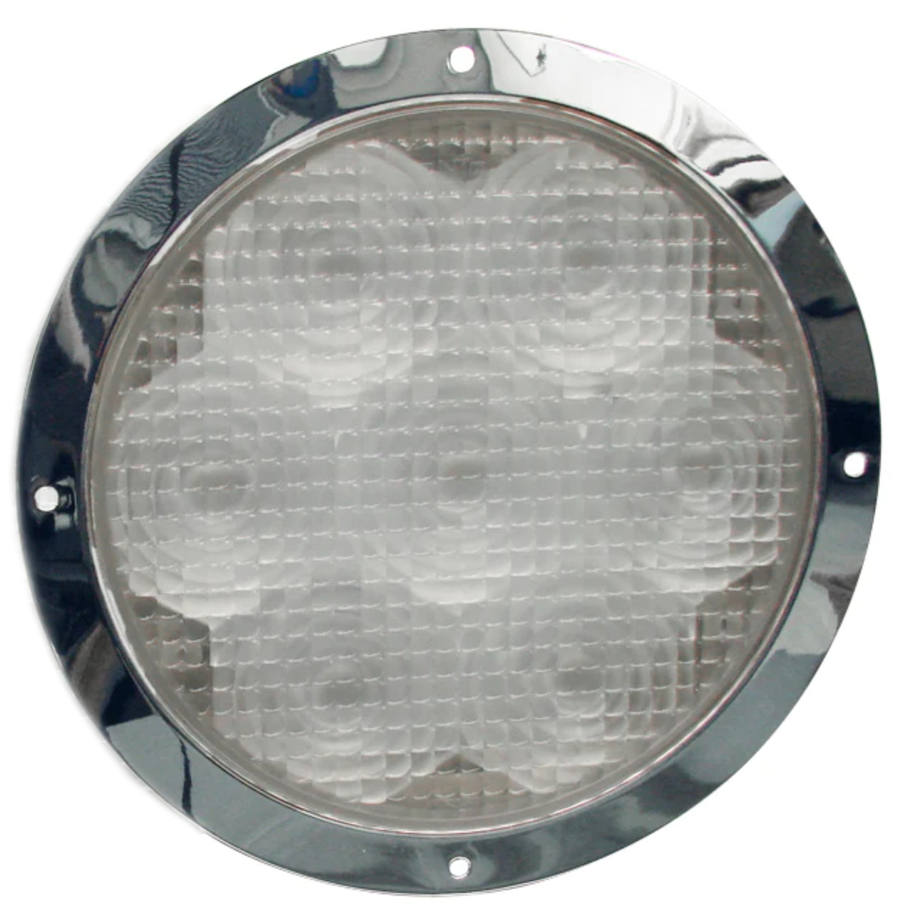 Tecniq New OEM White Emergency Vehicle Interior Chrome Trim Light, E07-WC00-1